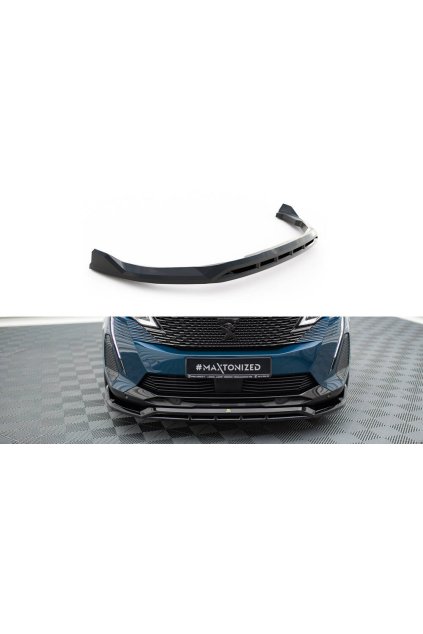 Maxton Design spoiler pod přední nárazník pro Peugeot 3008 Mk2 Facelift GT-Line, černý lesklý plast ABS
