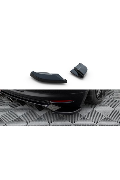 Maxton Design boční difuzory pod zadní nárazník ver.2 pro Volkswagen Scirocco Mk3, černý lesklý plast ABS