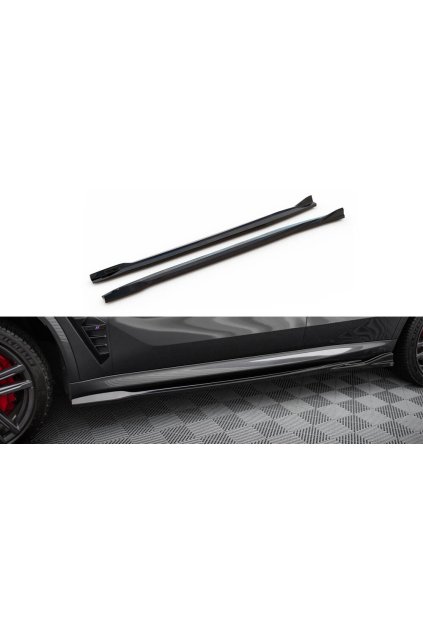 Maxton Design difuzory pod boční prahy pro BMW X5 M F95 Facelift, černý lesklý plast ABS