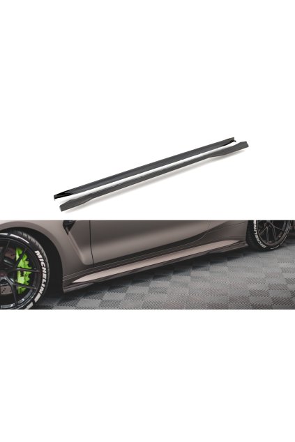 Maxton Design difuzory pod boční prahy pro BMW M4 G82, materiál pravý karbon