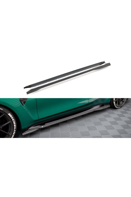 Maxton Design difuzory pod boční prahy pro BMW M3 G80, materiál pravý karbon