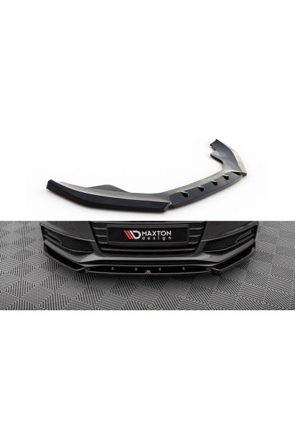 Maxton Design spoiler pod přední nárazník ver.3 pro Audi A4 B8 FL, černý lesklý plast ABS, Sedan/Avant S-Line