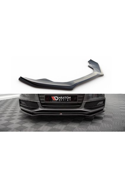 Maxton Design spoiler pod přední nárazník ver.4 pro Audi S4 B8 FL, černý lesklý plast ABS, Sedan/Avant