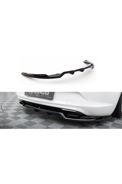 Maxton Design středový spoiler pod zadní nárazník s žebrováním pro Opel Cascada, černý lesklý plast ABS