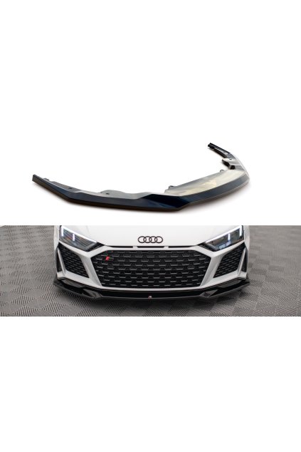 Maxton Design spoiler pod přední nárazník ver.3 pro Audi R8 Mk2 Facelift, černý lesklý plast ABS