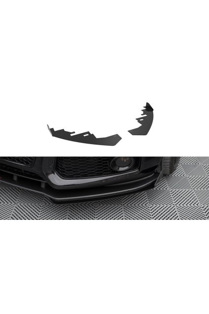 Maxton Design rohové spoilery pod přední nárazník pro Audi A5 8T, plast ABS bez povrchové úpravy, S-Line