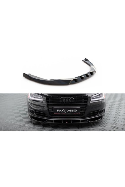 Maxton Design spoiler pod přední nárazník pro Audi A8 D4 FL, černý lesklý plast ABS