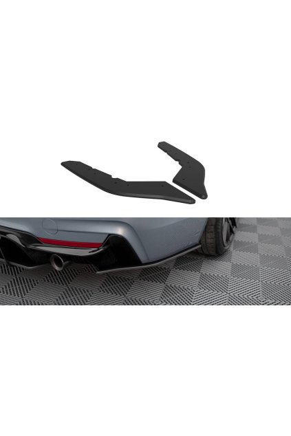Maxton Design "Street Pro" boční difuzory pod zadní nárazník pro BMW řada 4 F32, plast ABS bez povrchové úpravy, 435 coupe M-pack, s červenou linkou