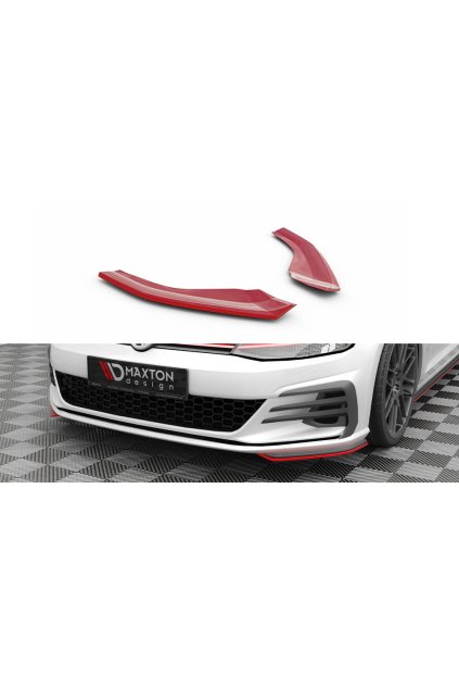 Maxton Design spoiler pod přední nárazník pro Volkswagen Golf GTI Mk7 Facelift, červený lesklý plast ABS