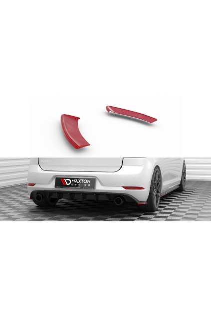 Maxton Design boční difuzory pod zadní nárazník ver.2 pro Volkswagen Golf GTI Mk7 Facelift, černý lesklý plast ABS