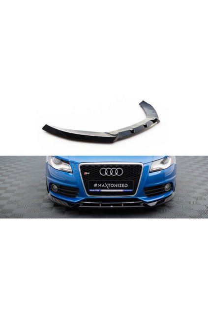 Maxton Design spoiler pod přední nárazník ver.4 pro Audi A4 B8, černý lesklý plast ABS, S-line Sedan/Avant