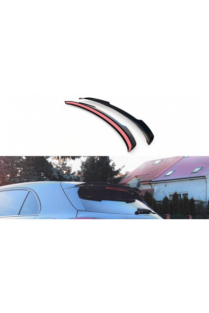 Maxton Design prodloužení spoileru pro Mercedes třída A W177 AMG-Line, černý lesklý plast ABS, Hatchback