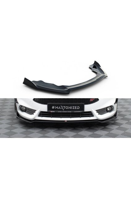 Maxton Design spoiler pod přední nárazník ver.5 pro Ford Fiesta ST Mk7 Facelift, černý lesklý plast ABS