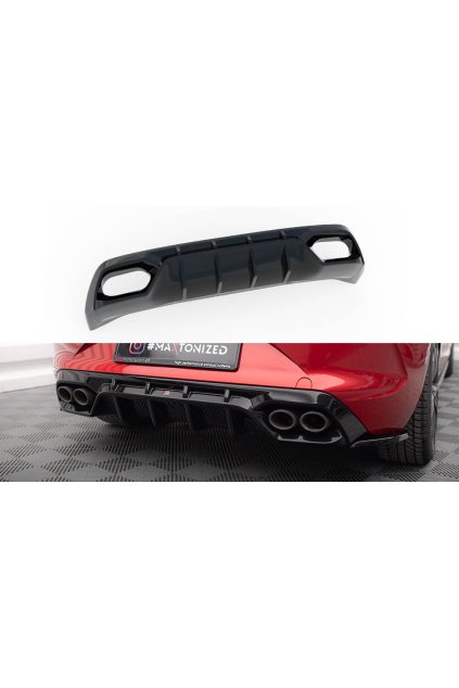 Maxton Design vložka zadního nárazníku pro Cupra Leon Mk1, černý lesklý plast ABS, Hatchback, pouze na verzi VZ 300HP