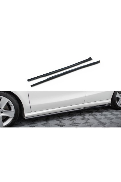 Maxton Design difuzory pod boční prahy pro Mercedes CLA C 117 Facelift/Standard, černý lesklý plast ABS