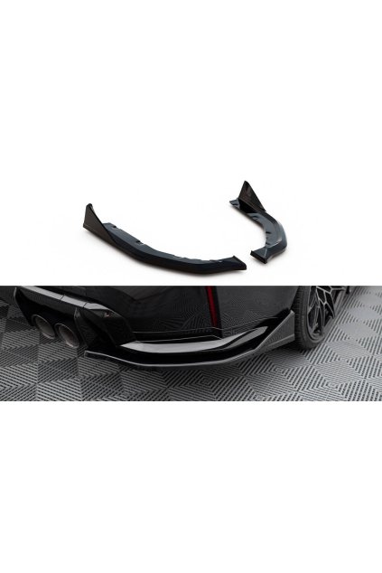 Maxton Design boční difuzory pod zadní nárazník ver. 4 pro BMW M3 G80, černý lesklý plast ABS, Sedan / Touring