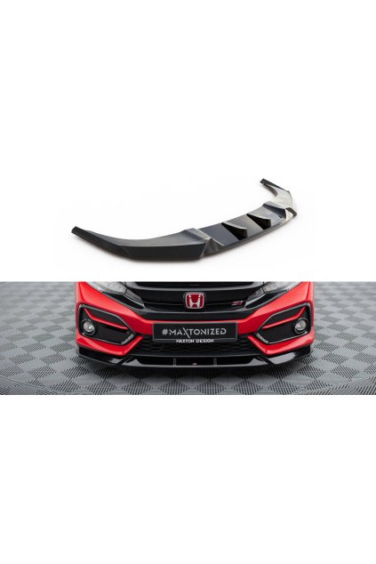 Maxton Design spoiler pod přední nárazník pro Honda Civic Mk10 SI, černý lesklý plast ABS