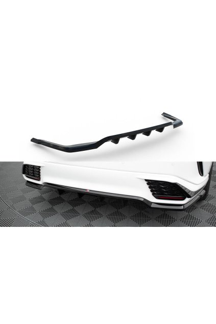 Maxton Design středový spoiler pod zadní nárazník s žebrováním pro Lexus RX Mk5, černý lesklý plast ABS, F-Sport