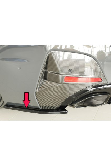 Rieger spoiler pod zadní nárazník na levé straně pro BMW řada 4 G26 gran coupe (5-dvéř.) r.v. 07/20-, plast ABS lakovaný do černé lesklé barvy