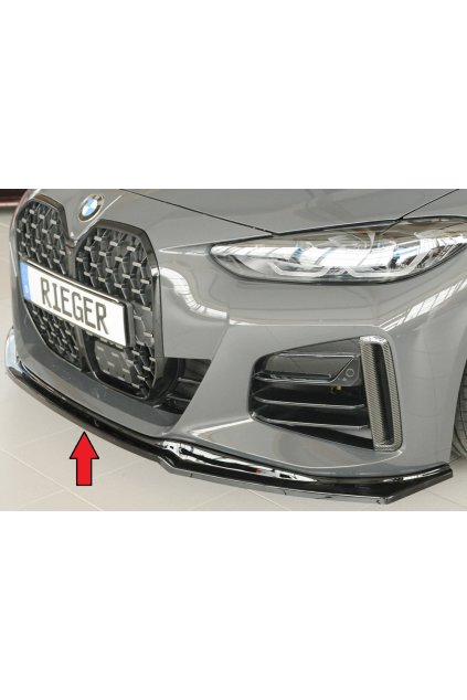 Rieger lipa pod přední nárazník pro BMW řada 4 G26 gran coupe (5-dvéř.), 07/20-, plast ABS lakovaný do černé lesklé barvy