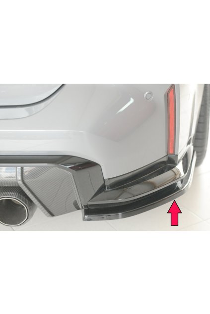 Rieger spoiler pod zadní nárazník na pravé straně pro BMW řada 3 G81 M3 touring r.v. 07/22-, plast ABS lakovaný do černé lesklé barvy