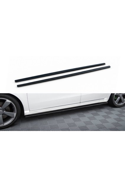 Maxton Design difuzory pod boční prahy pro Volkswagen Passat Mk7 (B7), černý lesklý plast ABS, Variant/Sedan