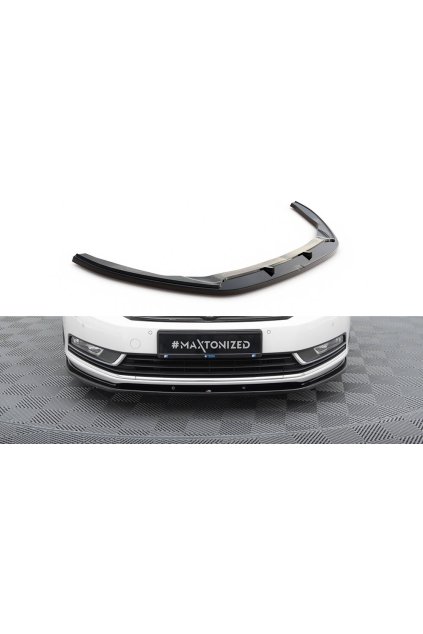 Maxton Design spoiler pod přední nárazník ver.2 pro Volkswagen Passat Mk7 (B7), černý lesklý plast ABS, Variant/Sedan