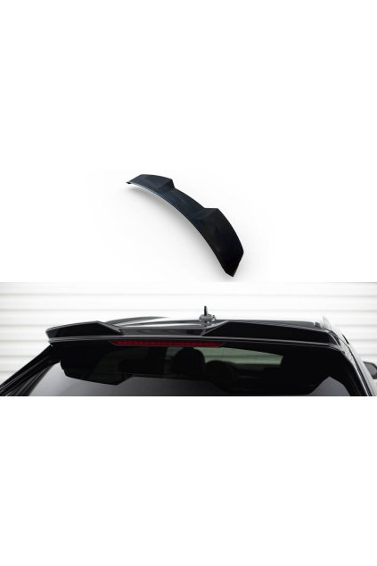 Maxton Design horní prodloužení spoileru 3d pro Audi SQ8 Mk 1 FL, černý lesklý plast ABS