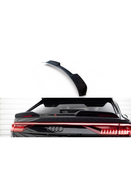Maxton Design spodní prodloužení spoileru 3d pro Audi Q8 Mk1 FL, černý lesklý plast ABS, S-Line