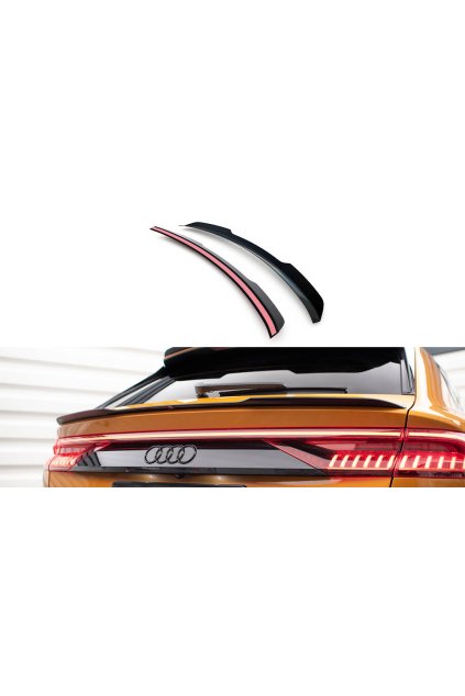 Maxton Design prodloužení spoileru ver.2 pro Audi Q8 Mk 1 FL, černý lesklý plast ABS, S-Line