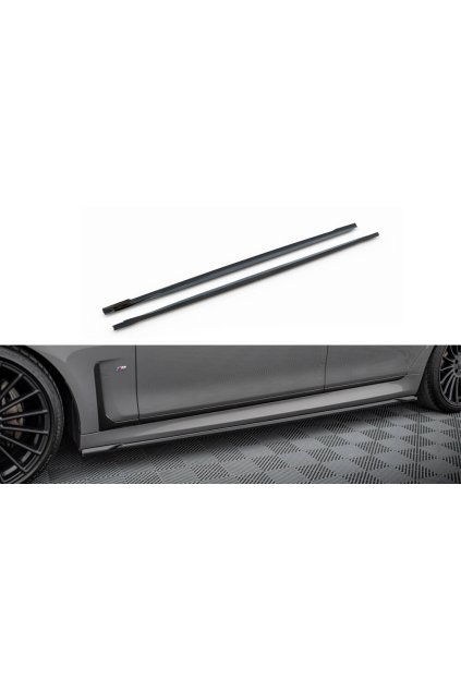 Maxton Design difuzory pod boční prahy ver.2 pro BMW řada 7 G11 Facelift M-Pack, černý lesklý plast ABS