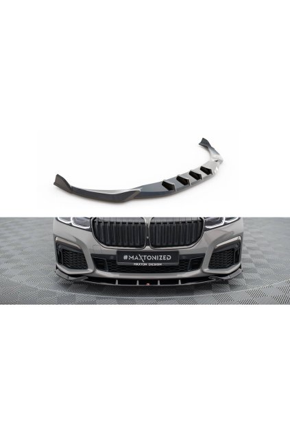 Maxton Design spoiler pod přední nárazník ver.5 pro BMW řada 7 G11 Facelift M-Pack, černý lesklý plast ABS