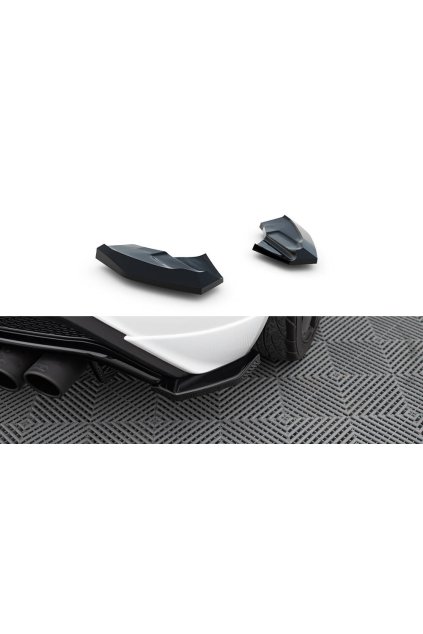Maxton Design boční difuzory pod zadní nárazník ver.3 pro Ford Fiesta ST Mk7 Facelift, černý lesklý plast ABS