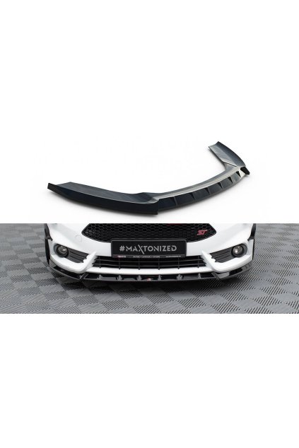 Maxton Design spoiler pod přední nárazník ver.6 pro Ford Fiesta ST Mk7 Facelift, černý lesklý plast ABS