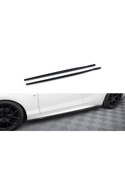 Maxton Design difuzory pod boční prahy ver.5 pro BMW řada 1 F20- F21 Facelift, černý lesklý plast ABS, MPack/M140i