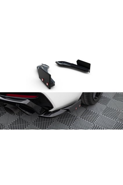 Maxton Design difuzory pod zadní nárazník s křidélky ver. 5 pro BMW řada 1 F20- F21 Facelift, černý lesklý plast ABS, M-Pack/M140i