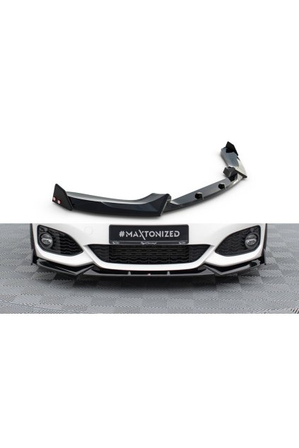 Maxton Design spoiler pod přední nárazník v.5 s křidélky pro BMW řada 1 F20- F21 Facelift, černý lesklý plast ABS, M-Pack/M140i