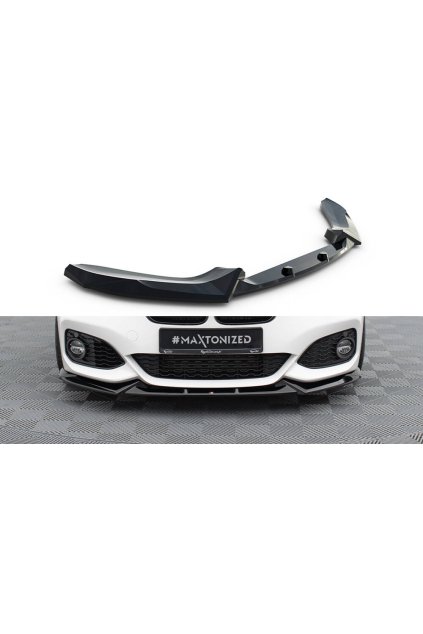 Maxton Design spoiler pod přední nárazník ver.5 pro BMW řada 1 F20- F21 Facelift, černý lesklý plast ABS, M-Pack/M140i