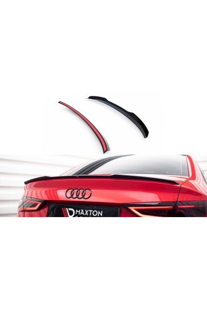 Maxton Design prodloužení spoileru pro Audi RS3 8V, černý lesklý plast ABS, Sedan