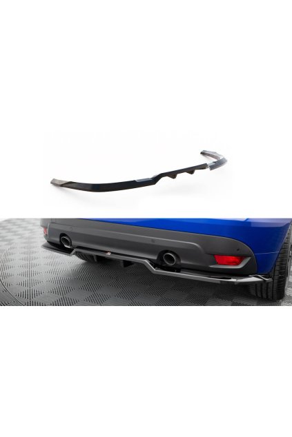 Maxton Design středový spoiler pod zadní nárazník s žebrováním pro Jaguar F-Pace R-Sport Mk1, černý lesklý plast ABS