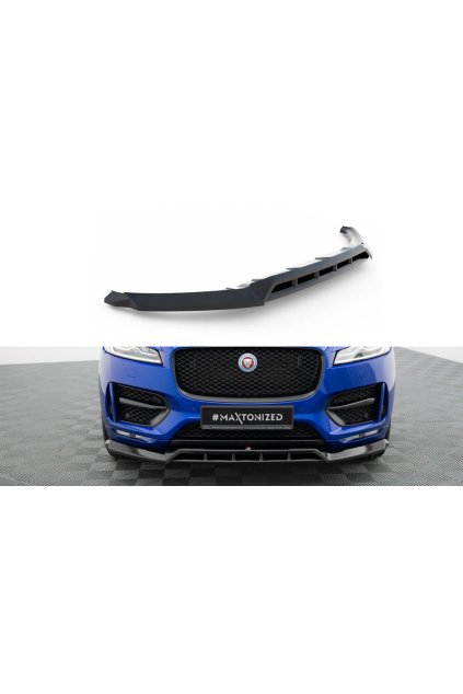 Maxton Design spoiler pod přední nárazník pro Jaguar F-Pace R-Sport Mk1, černý lesklý plast ABS