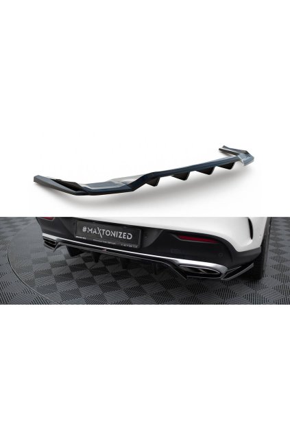 Maxton Design spoiler pod zadní nárazník s žebrováním pro Mercedes GLE Coupe C292 AMG 43, černý lesklý plast ABS