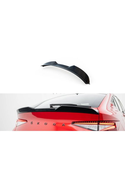 Maxton Design prodloužení spoileru 3d pro Škoda Enyaq iV RS Mk1, černý lesklý plast ABS