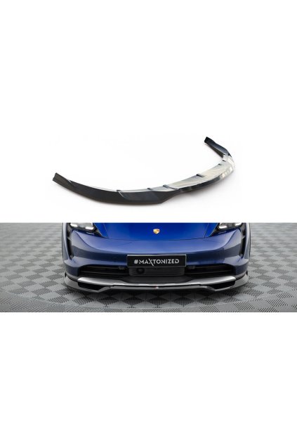 Maxton Design spoiler pod přední nárazník pro Porsche Taycan 4S, černý lesklý plast ABS, Cross Turismo