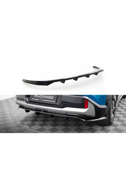 Maxton Design spoiler pod zadní nárazník s žebrováním pro Kia EV9 Mk1 GT-Line, černý lesklý plast ABS