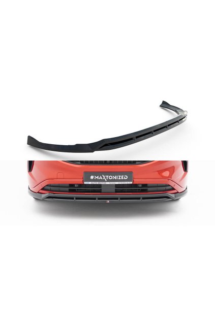 Maxton Design spoiler pod přední nárazník ver.2 pro Ford Transit Custom Mk2, černý lesklý plast ABS