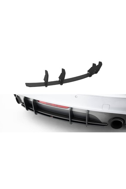 Maxton Design "Street Pro" difuzor zadního nárazníku pro Audi TT 8J Facelift, červený lesklý plast ABS, S-Line