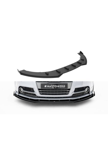 Maxton Design "Street Pro" spoiler pod přední nárazník s křidélky pro Audi TT 8J, černý lesklý plast ABS, S-Line