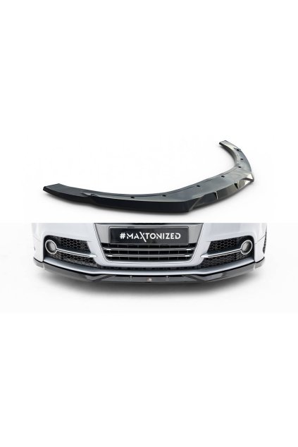 Maxton Design spoiler pod přední nárazník ver.2 pro Audi TT 8J Facelift, černý lesklý plast ABS, S-Line