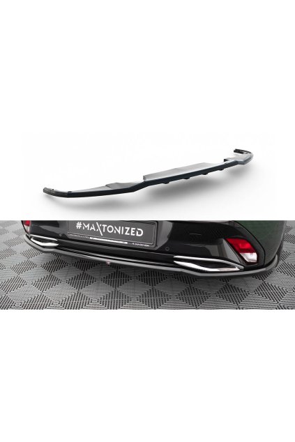 Maxton Design spoiler pod zadní nárazník s žebrováním pro Peugeot 308 Mk3, černý lesklý plast ABS, Hatchback